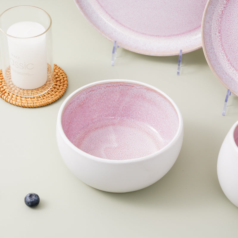 Color Glazed Pink dinner set